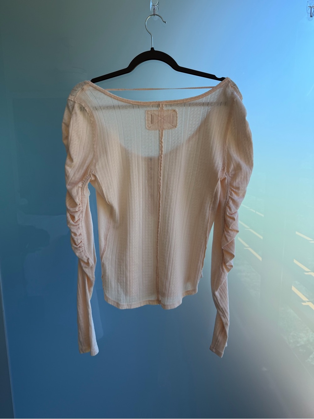 Free People Peach Summer Buttoned Long Sleeve - Picture 4 of 4